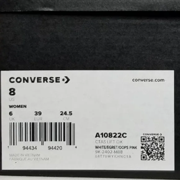 Converse Women's CTAS Lift Platform Oxfords Summer Embroidery Size 8 A10822C NWT - Picture 6 of 6